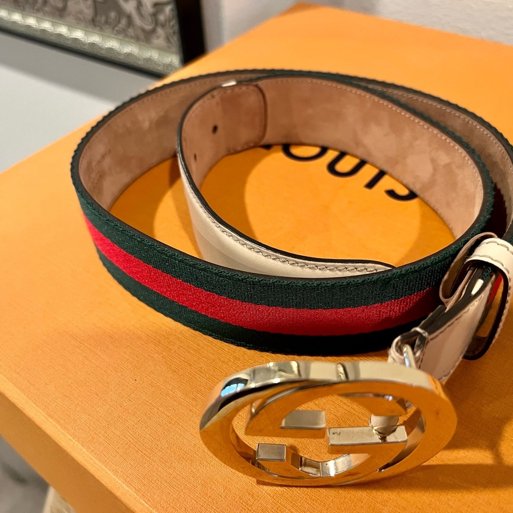 Gucci Web belt with G buckle - Picture 4 of 8